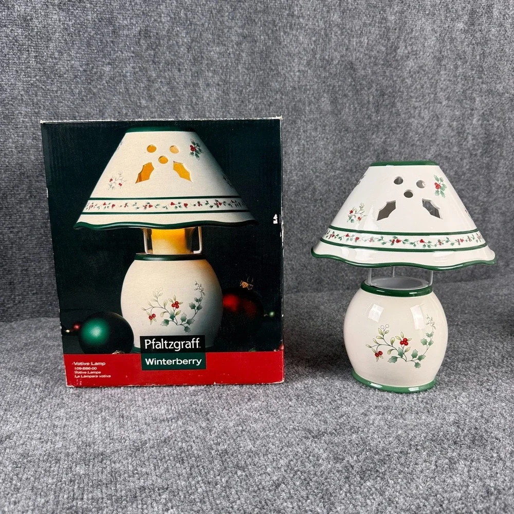 Vtg Pfaltzgraff Winterberry Votive‎ Lamp 109-B86-00 Christmas Candle Holder NIB